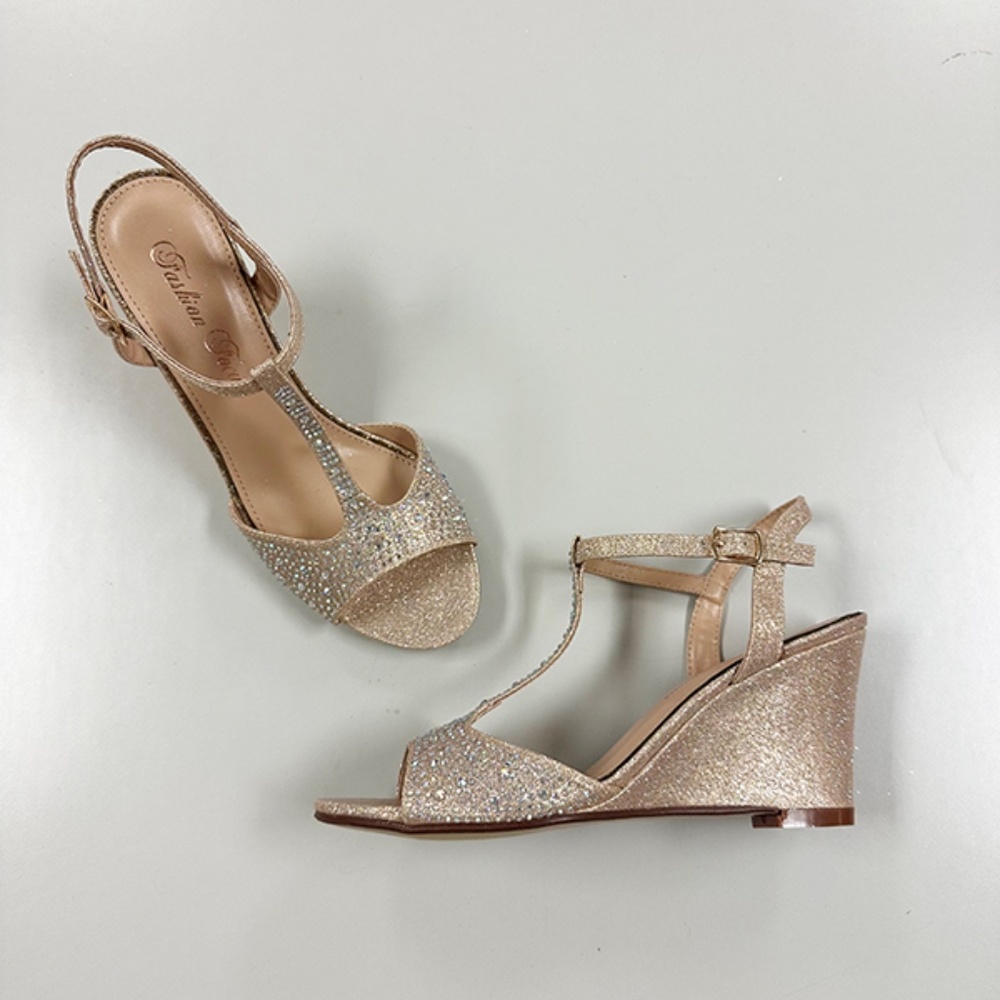 Dressy Wedges from Fashion Focus - Cindy-3 Nude